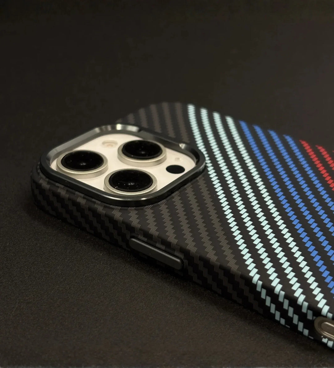 Racing Stripes Carbon Fiber MagSafe iPhone Case Cover - Slim, Stylish & Protective - Creslia