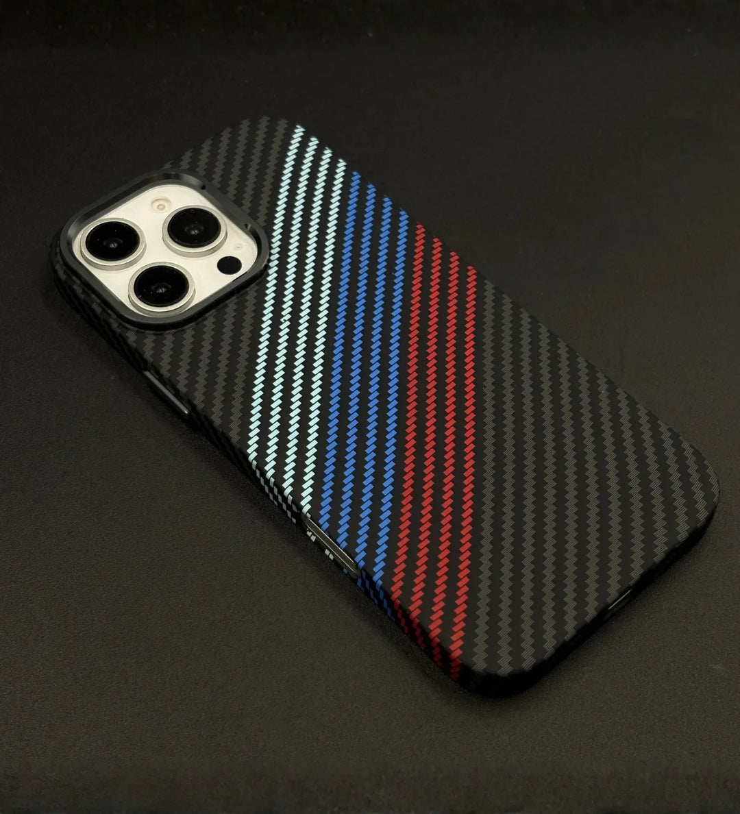 Racing Stripes Carbon Fiber MagSafe iPhone Case Cover - Slim, Stylish & Protective - Creslia