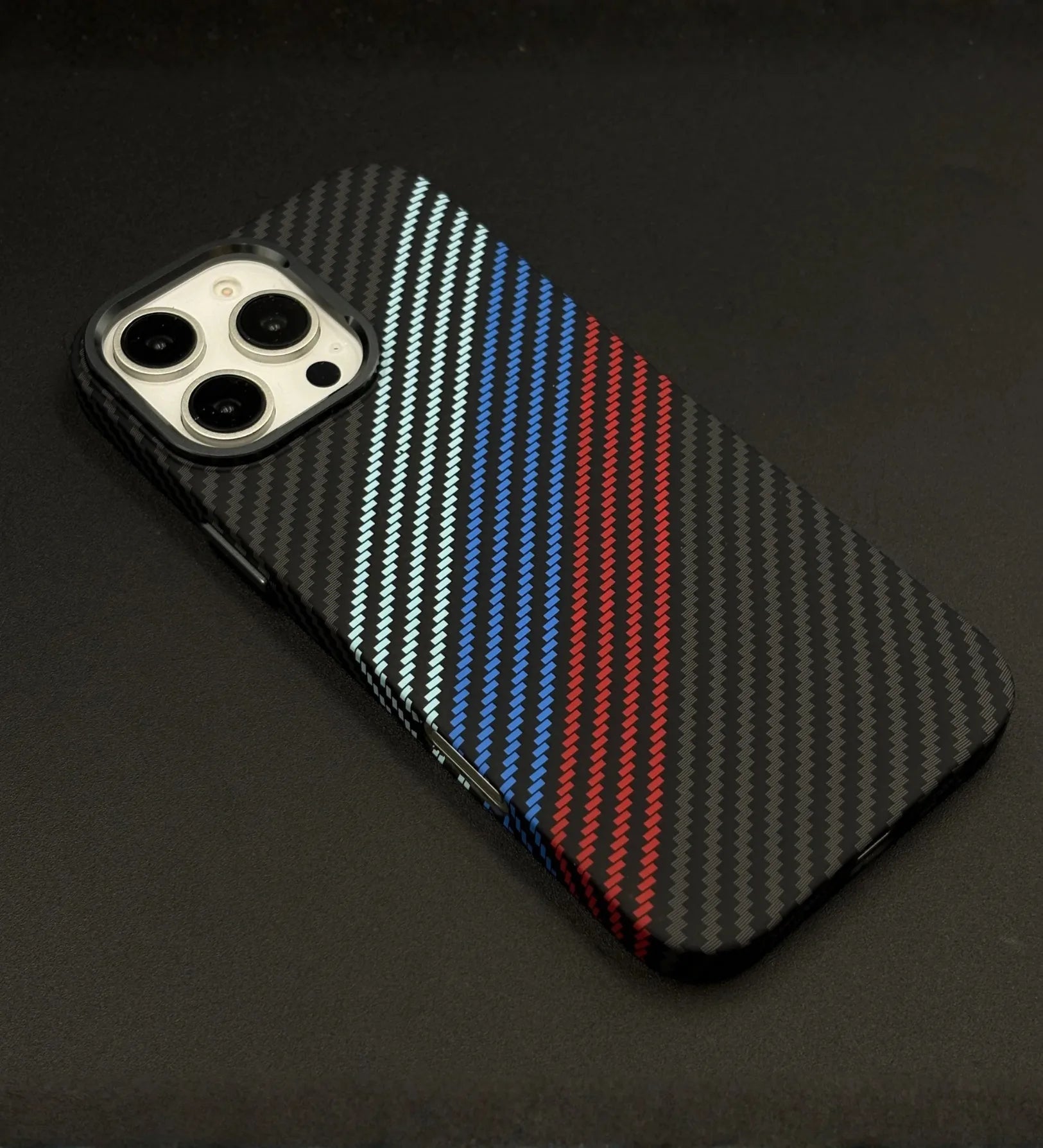 Racing Stripes Carbon Fiber MagSafe iPhone Case Cover - Slim, Stylish & Protective