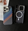 Racing Stripes Carbon Fiber MagSafe iPhone Case Cover - Slim, Stylish & Protective - Creslia