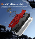 Heavy Duty Magnetic Armor iPhone Case with Kickstand & Spin Wheel - Red - Creslia