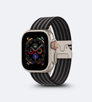 Parachute-Buckle Striped Nylon Apple Watch Band