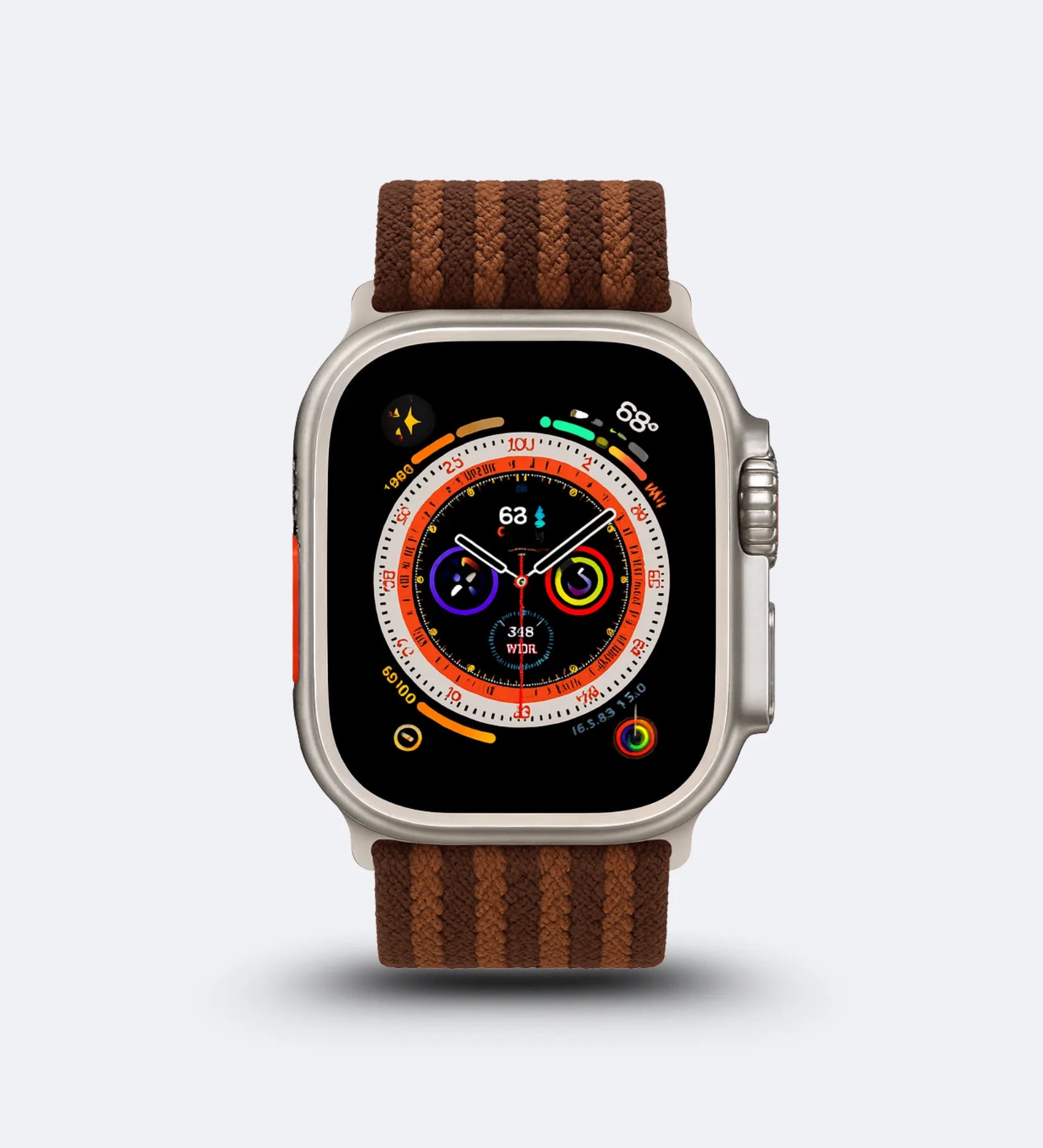Parachute-Buckle Striped Nylon Apple Watch Band – Brown