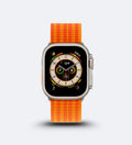 Parachute-Buckle Striped Nylon Apple Watch Band - Orange - Creslia