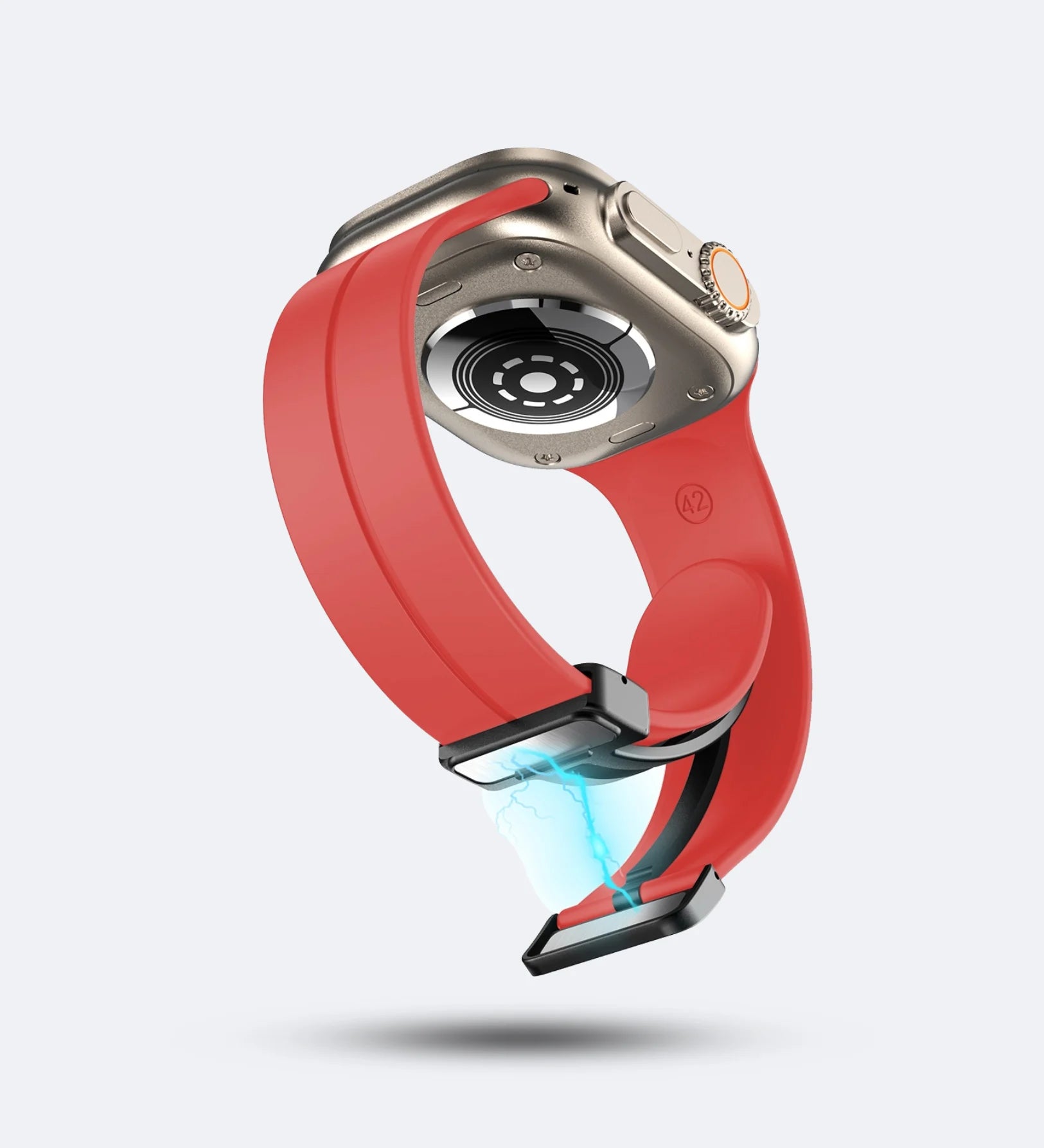 Silicone Magnetic Buckle Apple Watch Band - Red