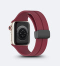 Silicone Magnetic Buckle Apple Watch Band – Wine Red – buckle detail