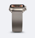 Stainless_Steel_Mesh Apple Watch Band - Magnetic Parachute-Buckle - Desert Titanium - Creslia