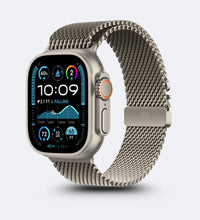 Stainless Steel Mesh Apple Watch Band - Magnetic Parachute-Buckle - Desert Titanium - Creslia