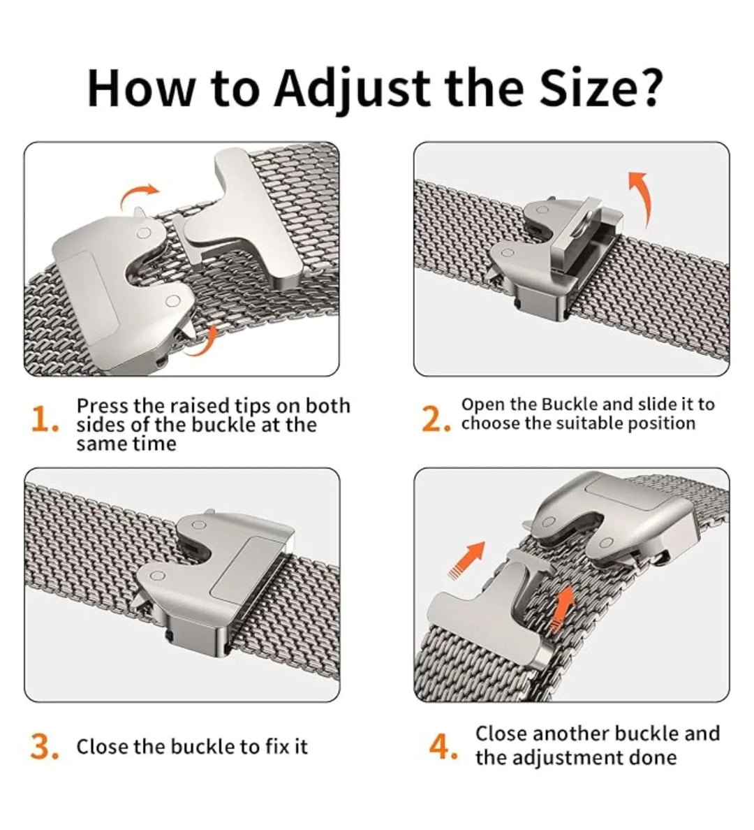 Stainless_Steel_Mesh Apple Watch Band - Magnetic Parachute-Buckle - Black Titanium - Creslia