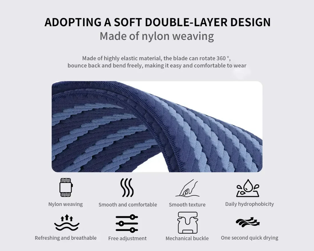 Parachute-Buckle Striped Nylon Apple Watch Band – Olive Green - Creslia