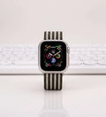 Parachute-Buckle Striped Nylon Apple Watch Band – Olive Green - Creslia