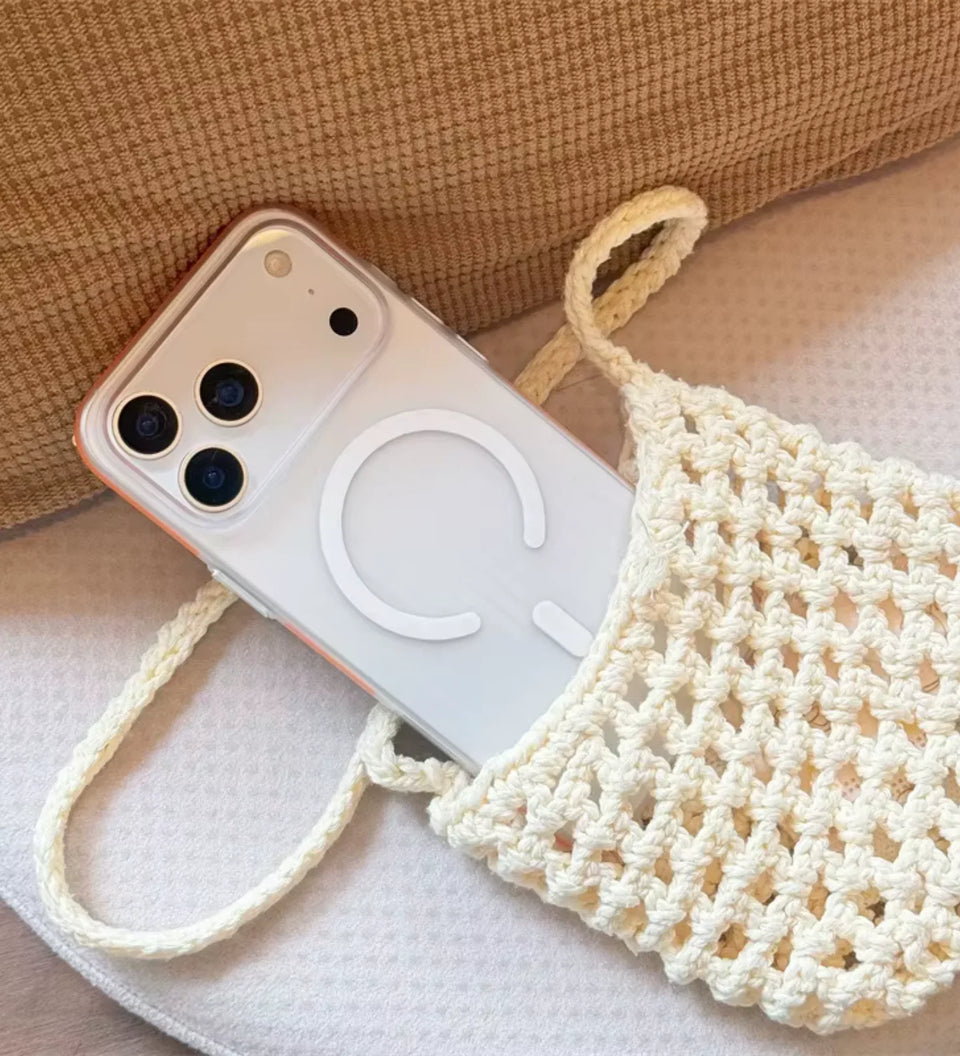 Corrugated Hybrid MagSafe Case Cover for iPhone - White - Creslia