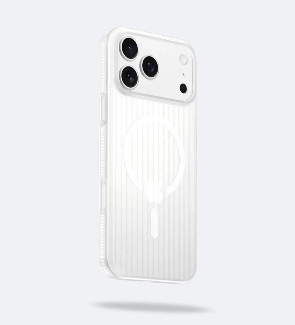 Corrugated Hybrid MagSafe Case Cover for iPhone - White - Creslia