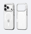 Corrugated Hybrid MagSafe Case Cover for iPhone - White - Creslia