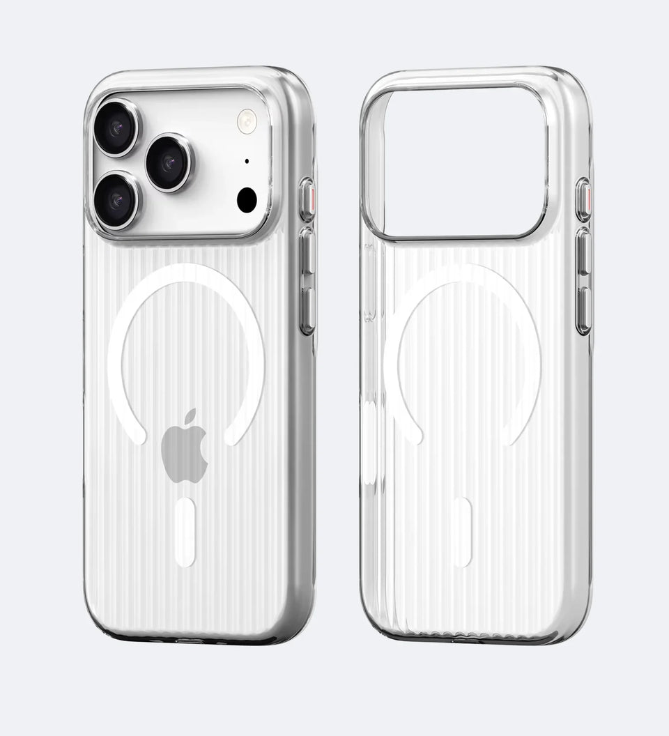 Corrugated Hybrid MagSafe Case Cover for iPhone - White - Creslia