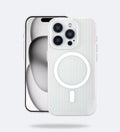 Corrugated Hybrid MagSafe Case Cover for iPhone - White - Creslia