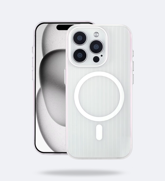 Corrugated Hybrid MagSafe Case Cover for iPhone - White