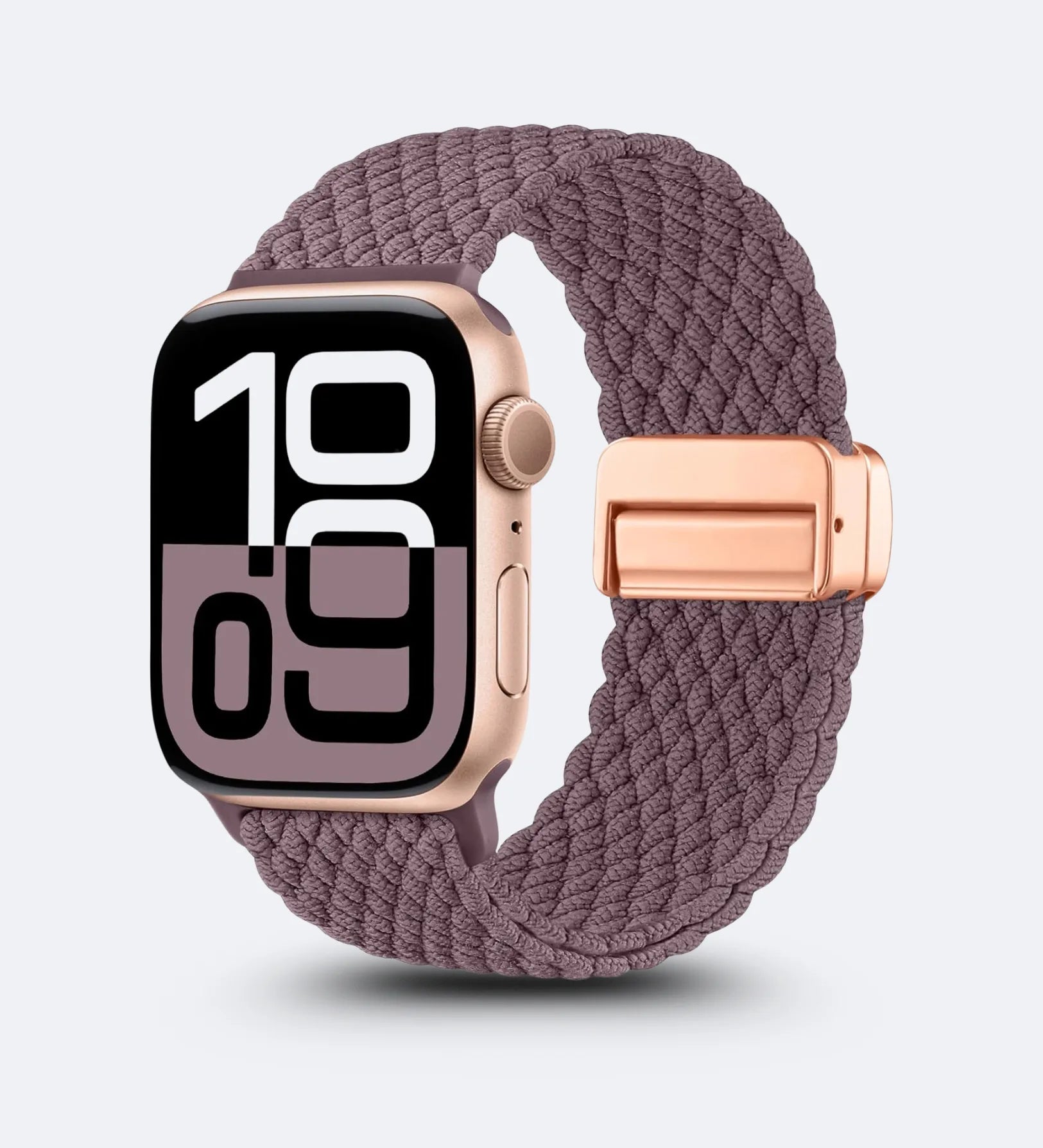 Magnetic Buckle Braided Loop Band for Apple Watch - Brown Nylon Strap