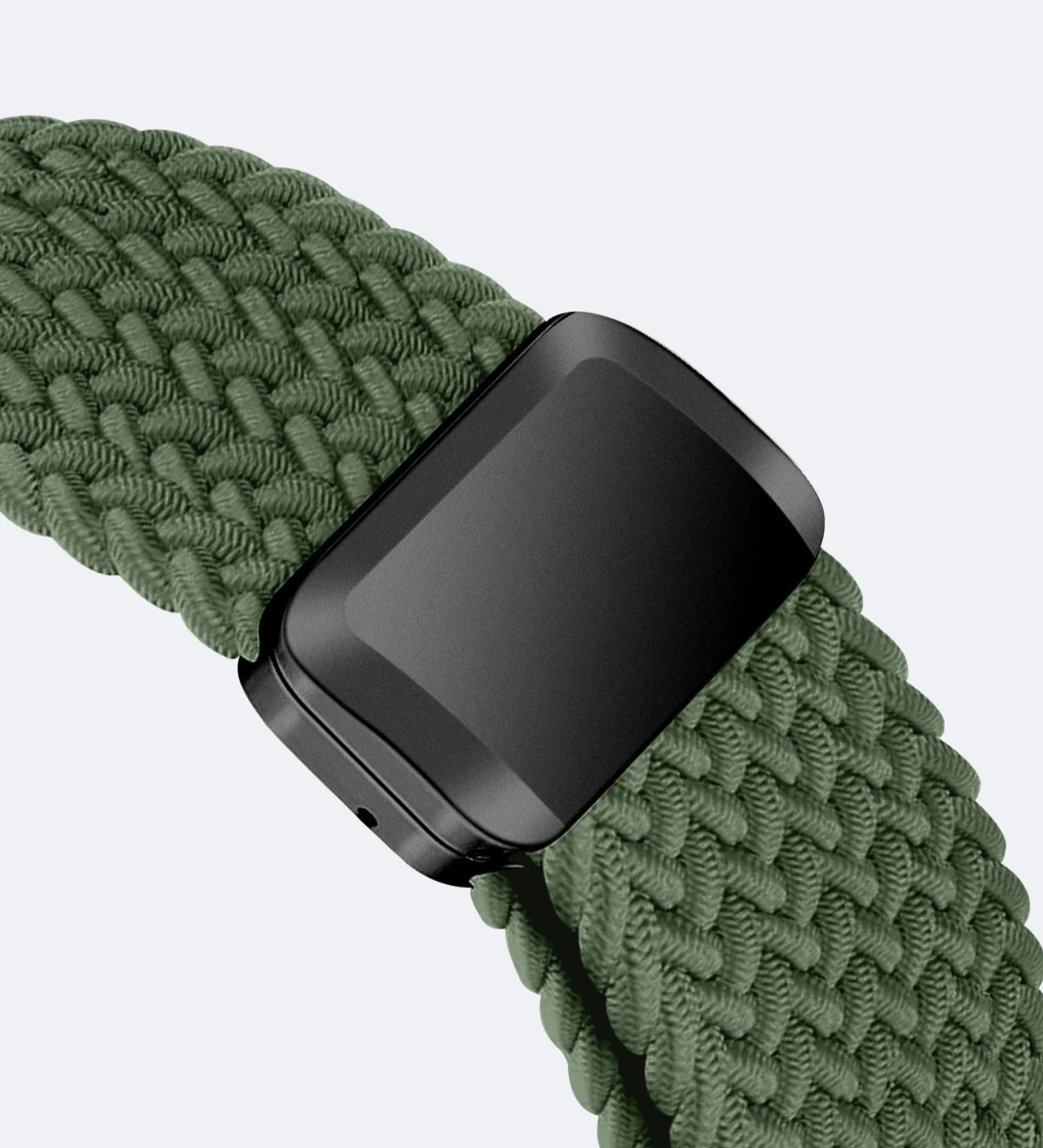 Magnetic Buckle Braided Loop Band for Apple Watch - Green Nylon Strap