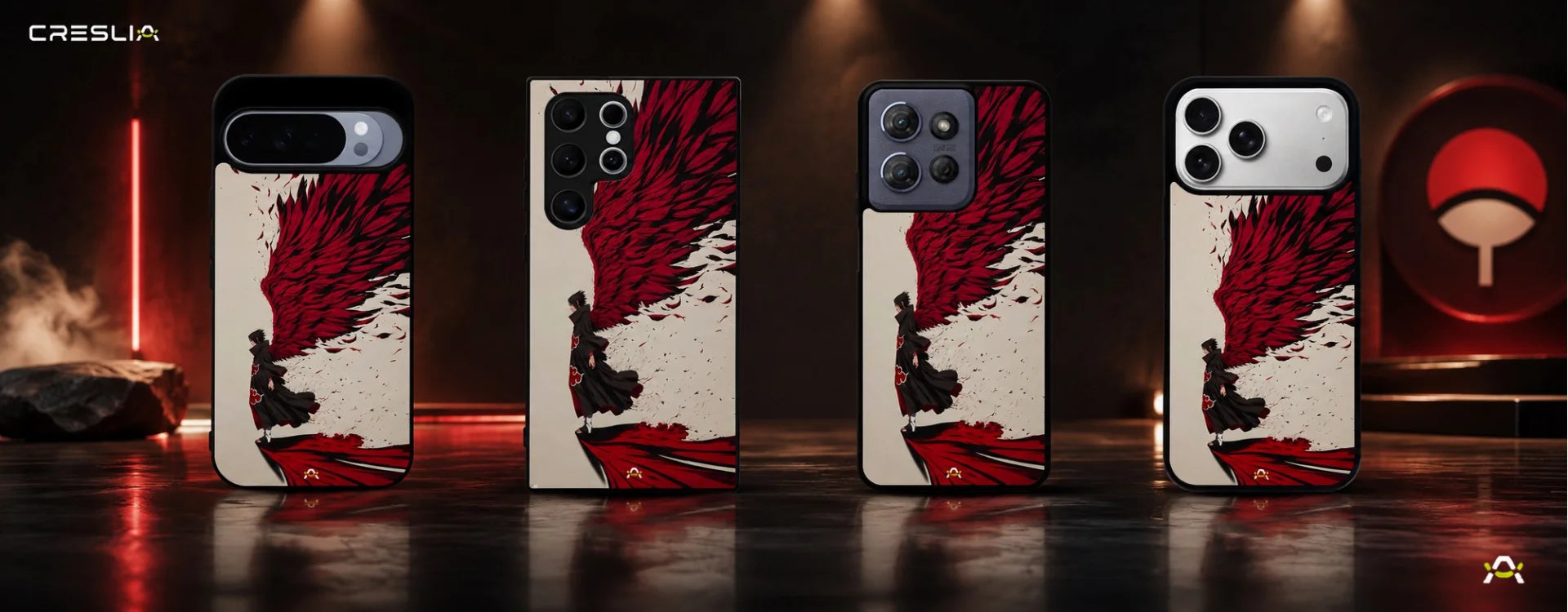 Creslia anime hero red black phone case - anime hero red black phone case desktop banner