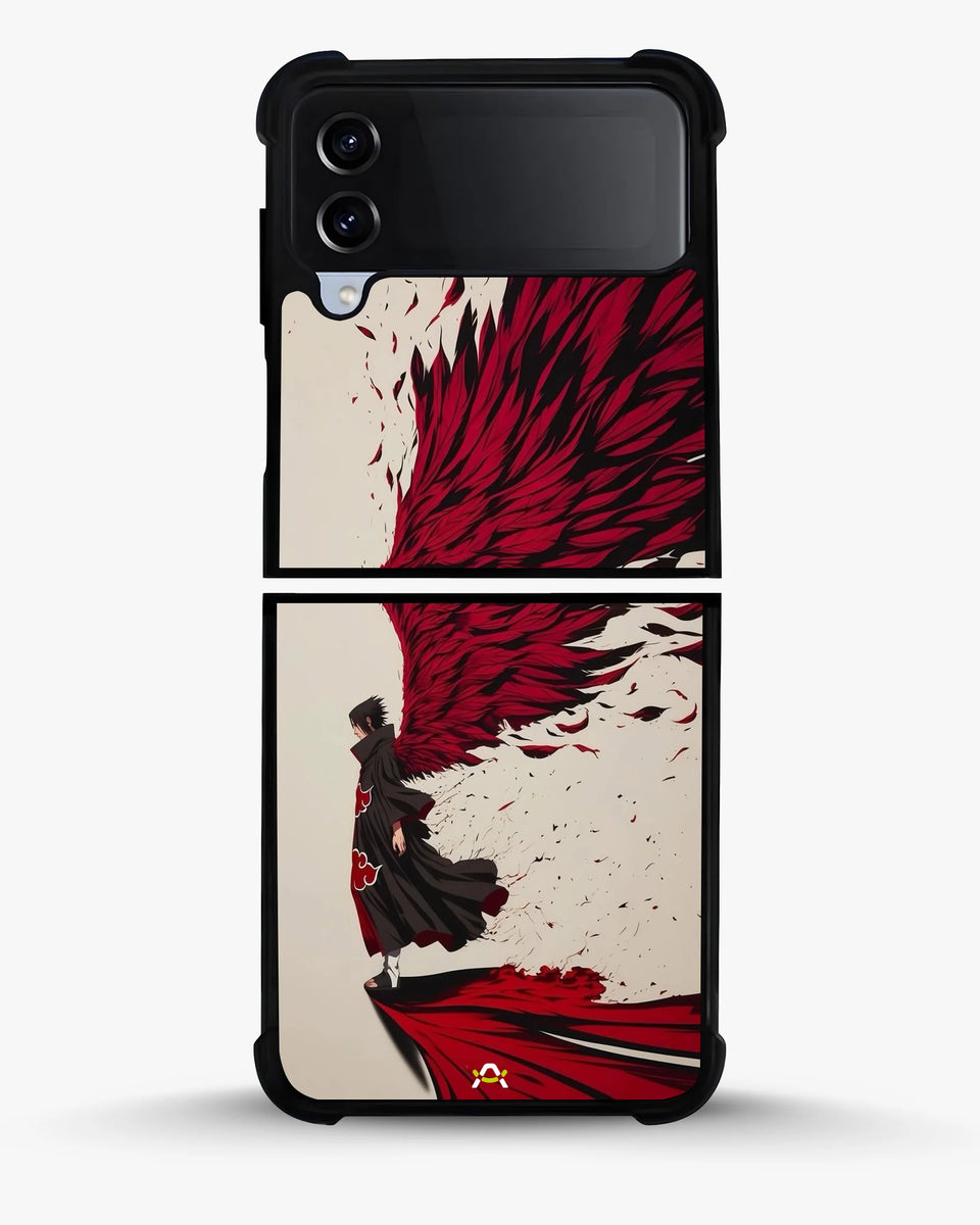 Creslia anime hero red black phone case - anime hero red black phone case samsung galaxy z flip 4