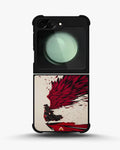 Creslia anime hero red black phone case - anime hero red black phone case samsung galaxy z flip 6