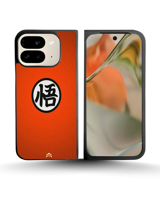 Creslia anime warrior awakening kanji orange case - anime warrior awakening kanji orange case google pixel 10 pro fold