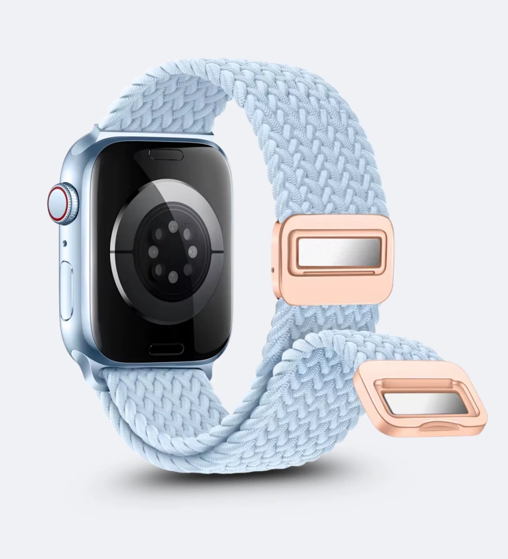 Magnetic Buckle Braided Loop Band for Apple Watch - Blue Nylon Strap