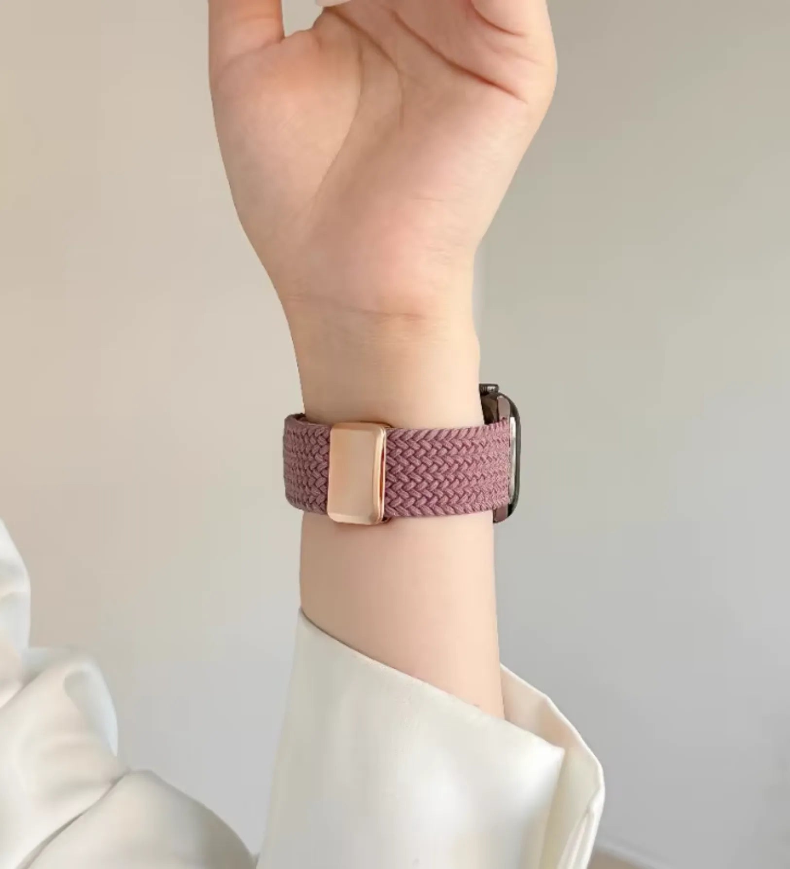 Magnetic Buckle Braided Loop Band for Apple Watch - Brown Nylon Strap
