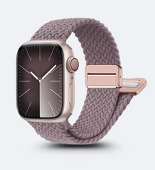 Magnetic Buckle Braided Loop Band for Apple Watch - Brown Nylon Strap - Creslia