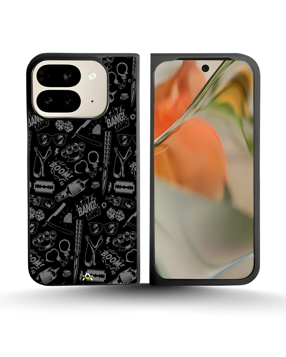 Creslia black art phone case - black art phone case google pixel 9 pro fold