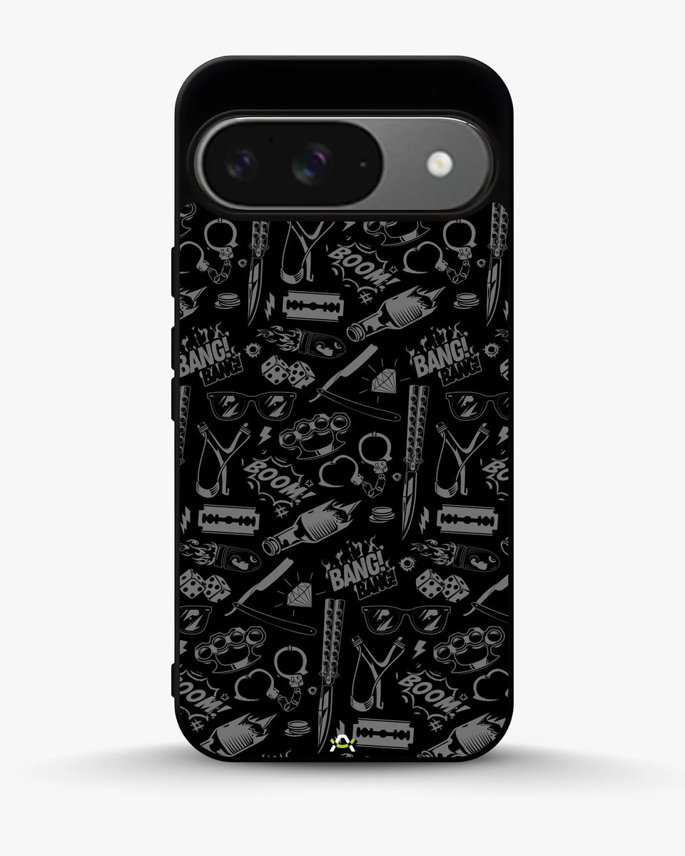 Creslia black art phone case - black art phone case google pixel 9