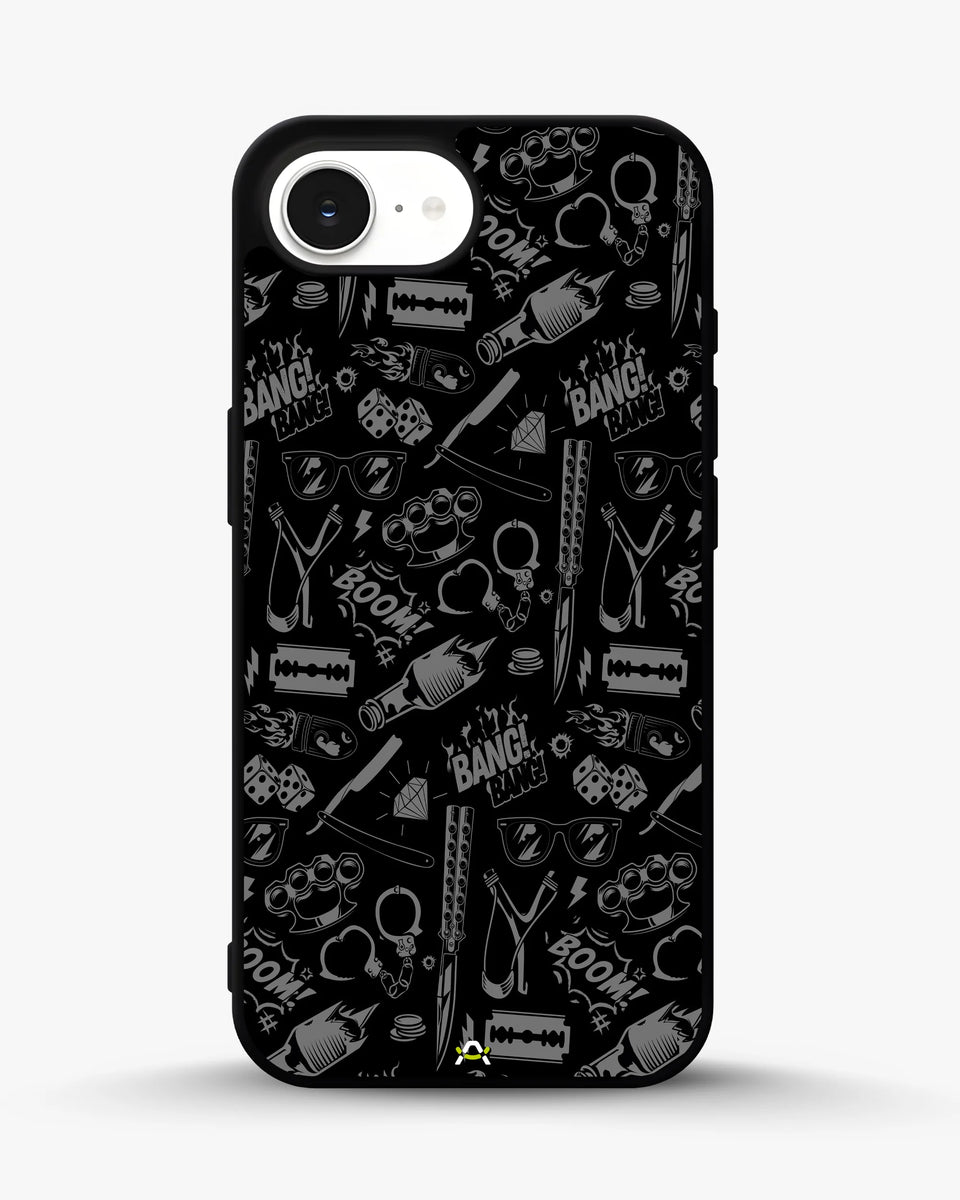 Creslia black art phone case - black art phone case iphone 16e