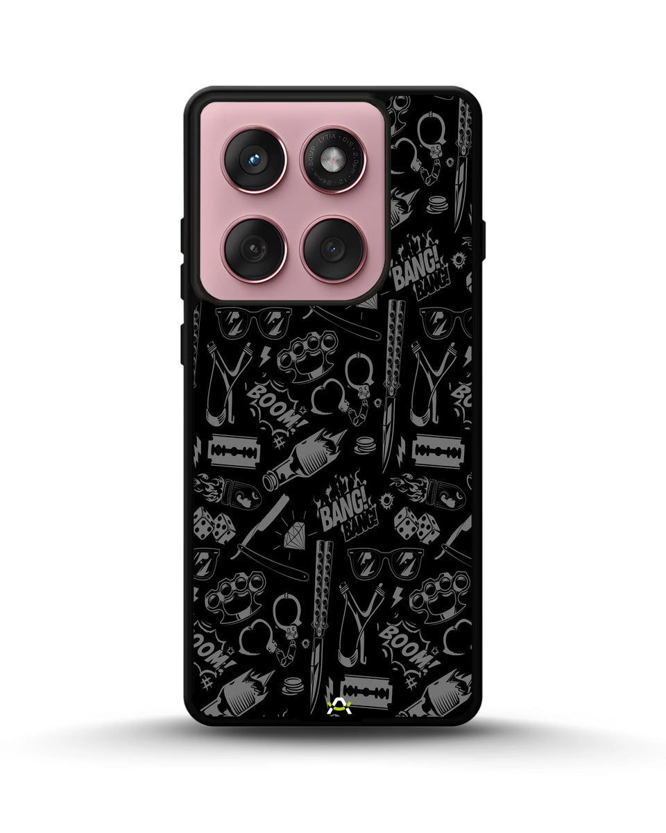 Creslia black art phone case - black art phone case motorola edge 2025