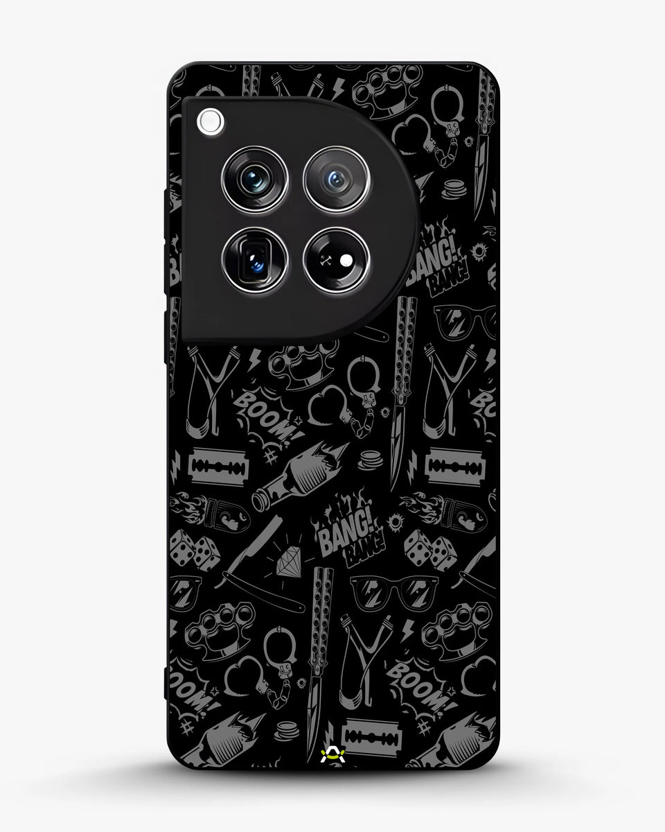 Creslia black art phone case - black art phone case oneplus 12r