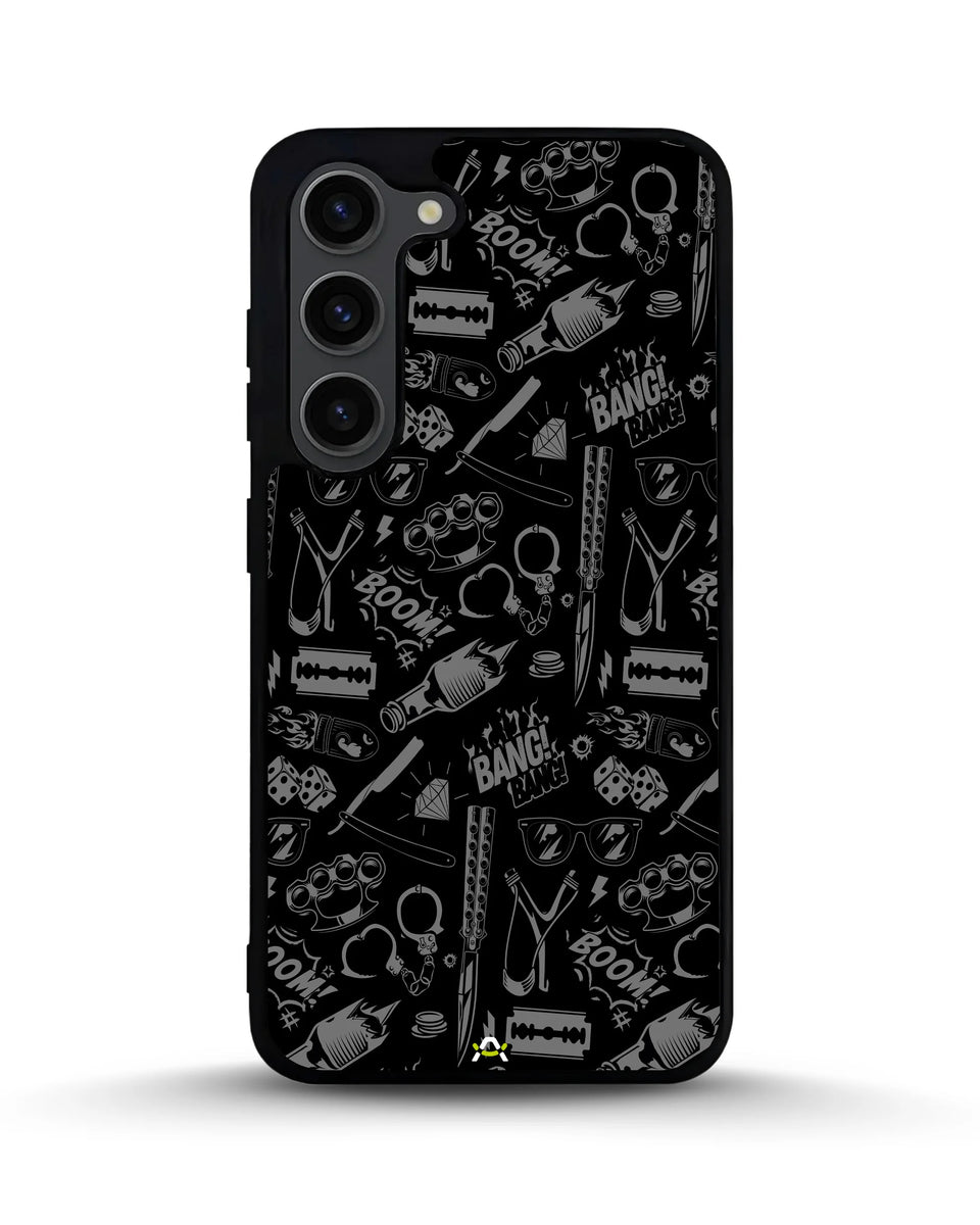 Creslia black art phone case - black art phone case samsung galaxy s23