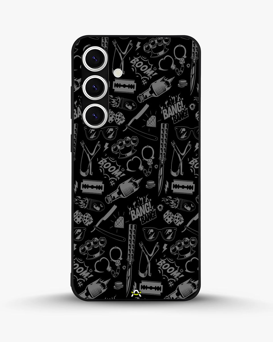 Creslia black art phone case - black art phone case samsung galaxy s25 plus