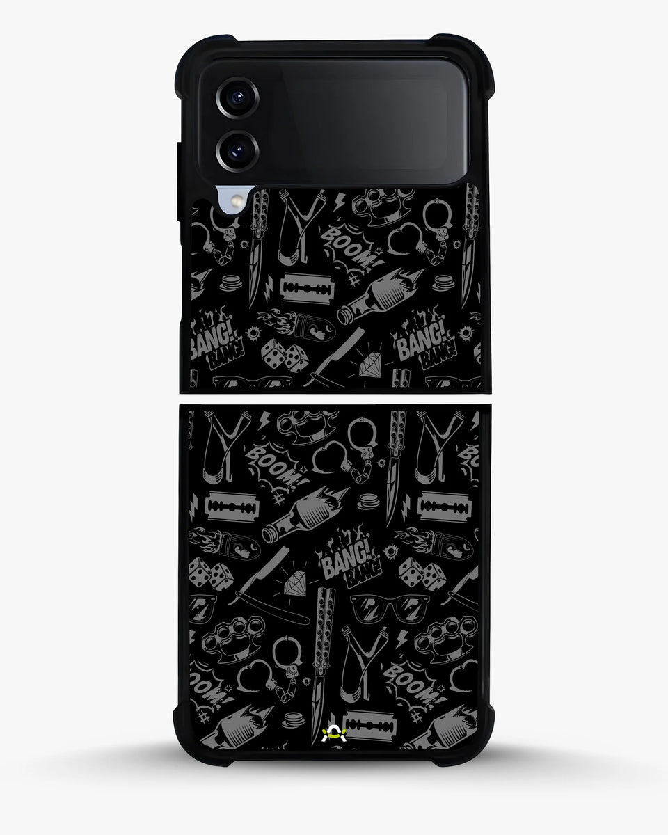 Creslia black art phone case - black art phone case samsung galaxy z flip 4