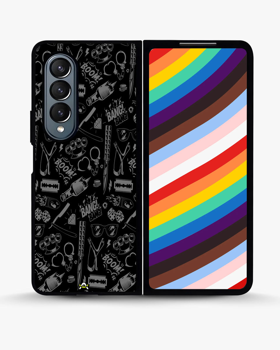Creslia black art phone case - black art phone case samsung galaxy z fold 4