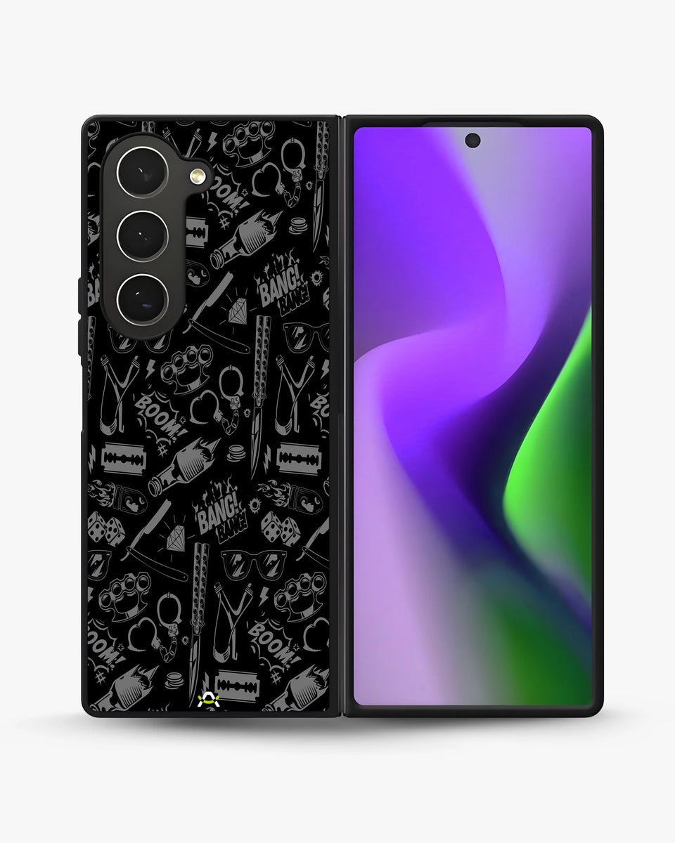 Creslia black art phone case - black art phone case samsung galaxy z fold 6