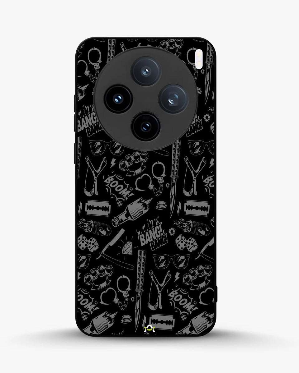 Creslia black art phone case - black art phone case vivo x100