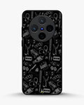 Creslia black art phone case - black art phone case vivo x200