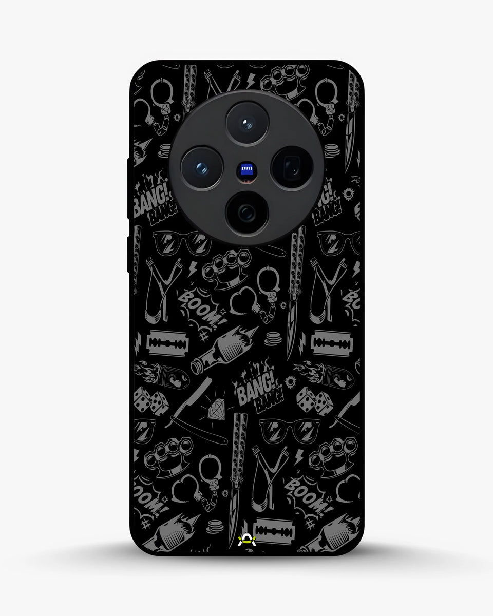 Creslia black art phone case - black art phone case vivo x200