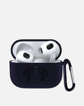 Black soft silicone protective case for AirPods 4th generation, snug fit, compatible with wireless charging.