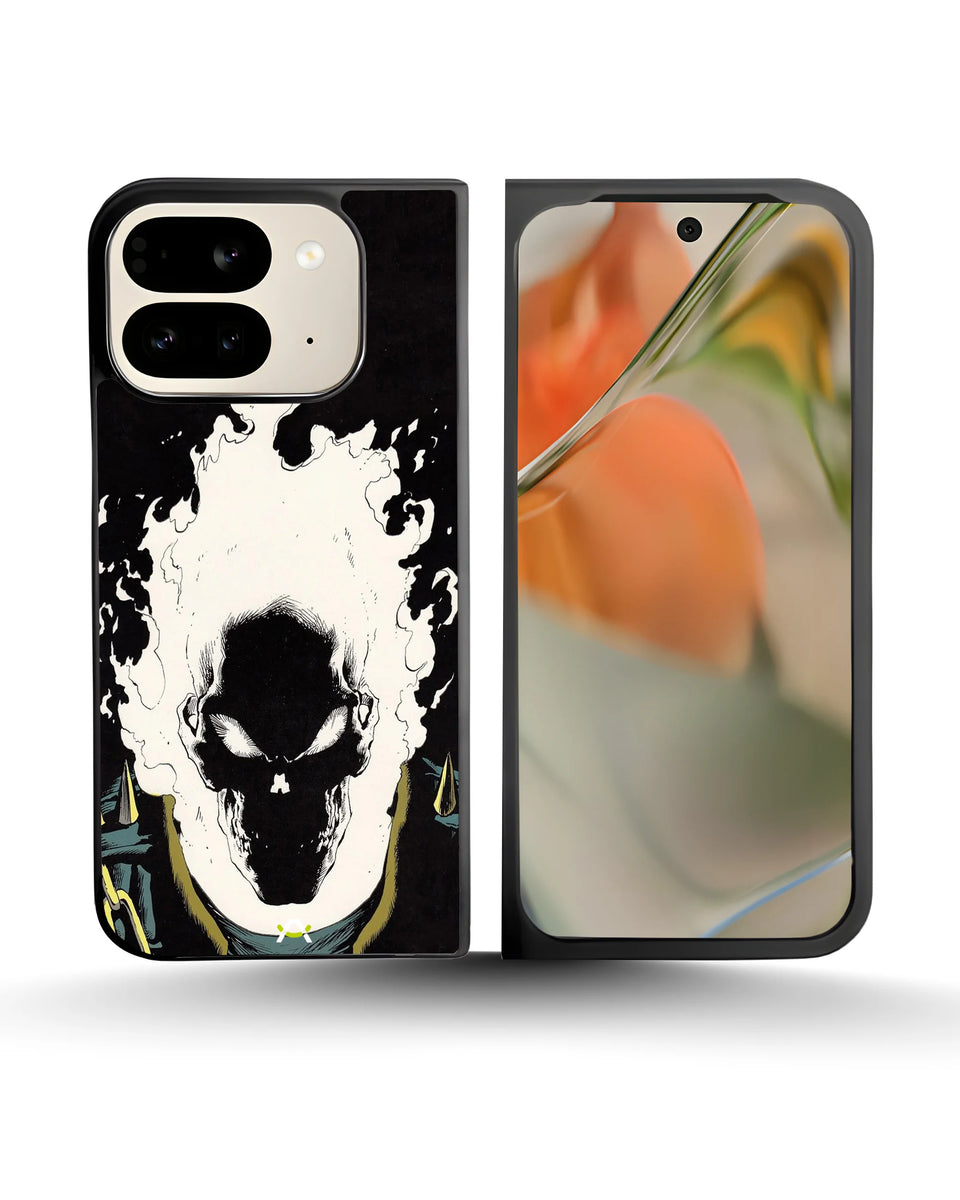 Creslia blazing comic skull phone case - blazing comic skull phone case google pixel 10 pro fold