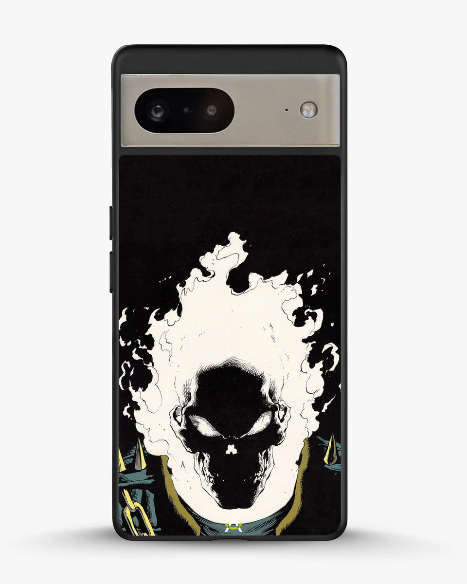 Creslia blazing comic skull phone case - blazing comic skull phone case google pixel 8a