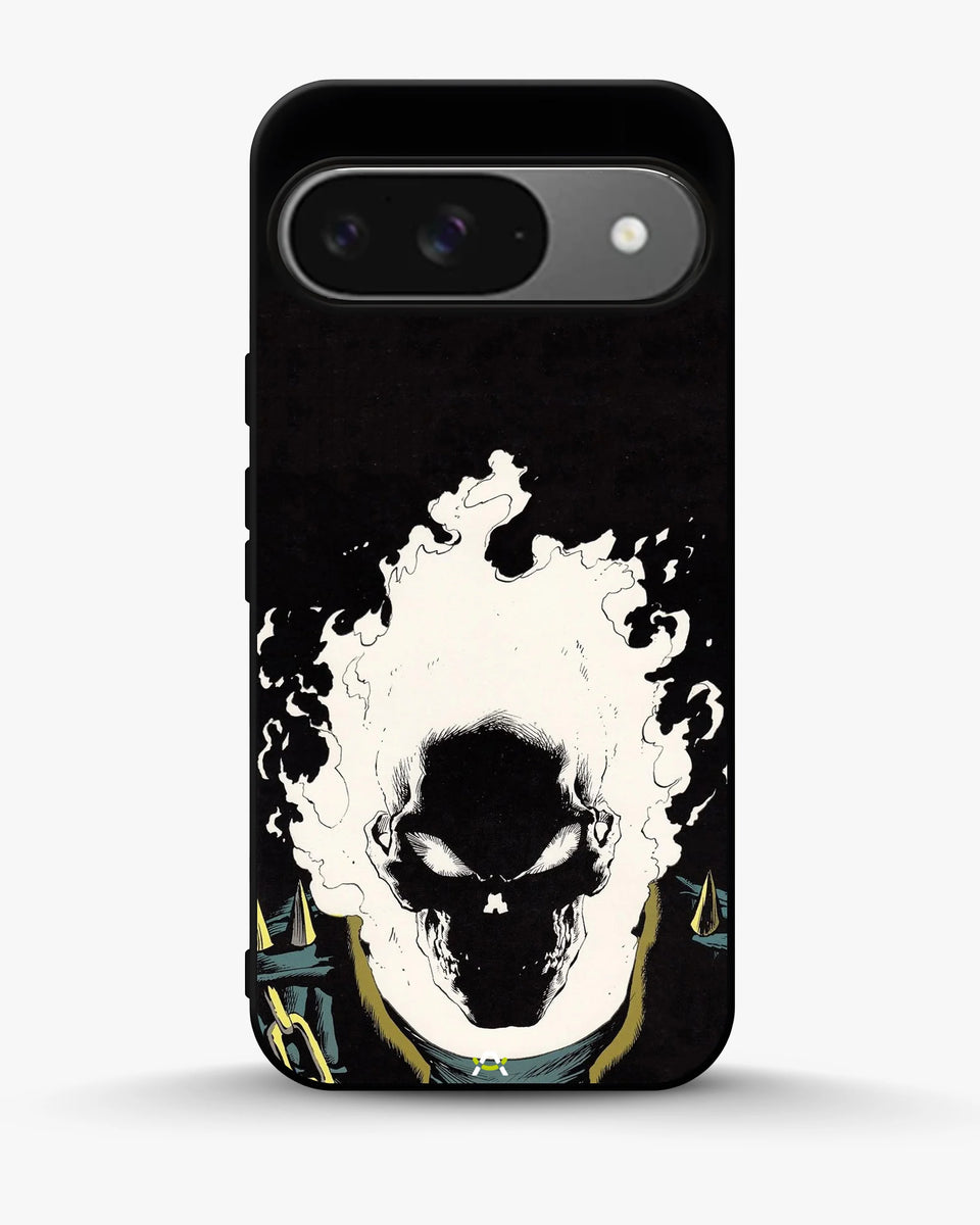 Creslia blazing comic skull phone case - blazing comic skull phone case google pixel 9