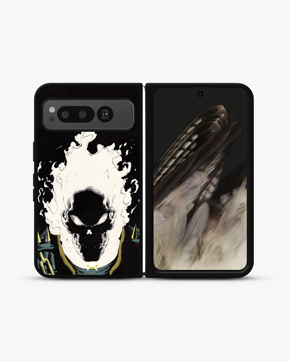 Creslia blazing comic skull phone case - blazing comic skull phone case google pixel fold
