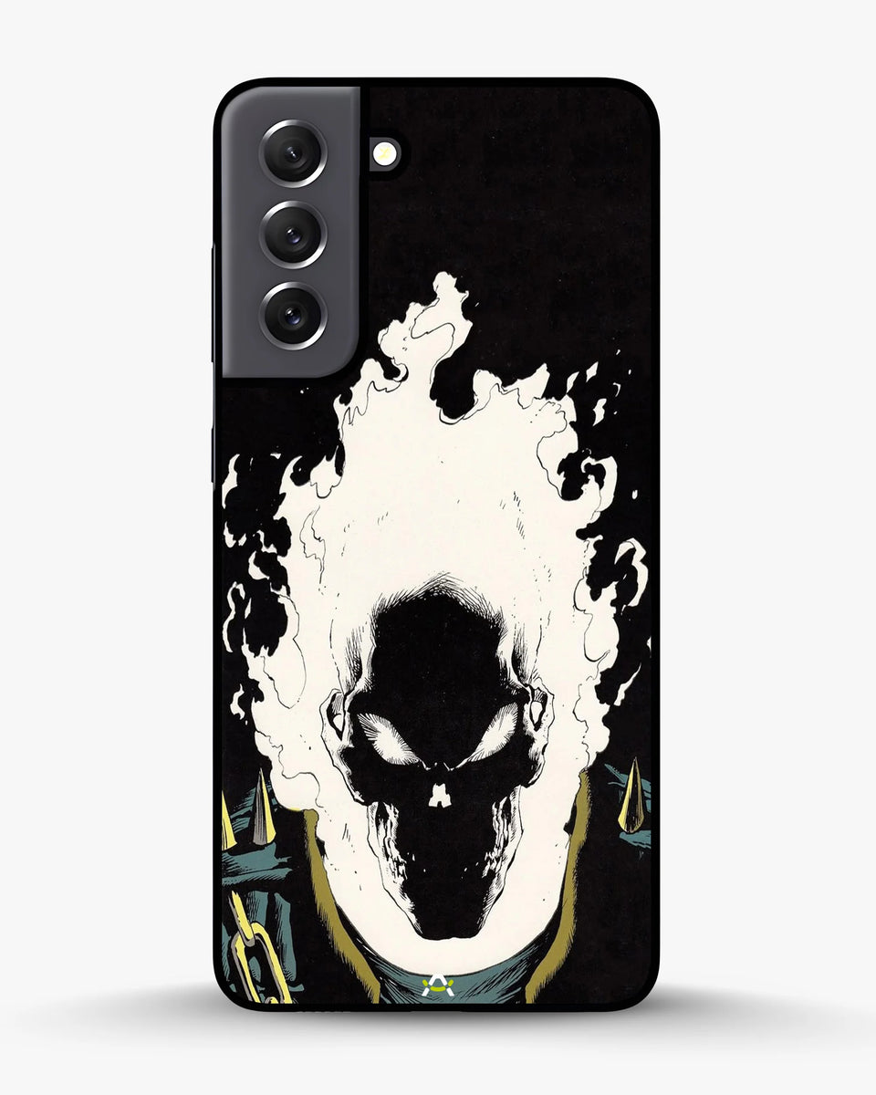 Creslia blazing comic skull phone case - blazing comic skull phone case samsung galaxy s21 fe