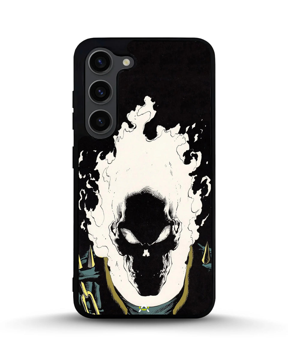 Creslia blazing comic skull phone case - blazing comic skull phone case samsung galaxy s23